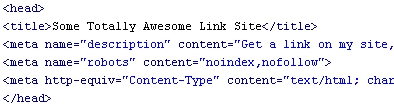 Robots Meta Tag Source Code