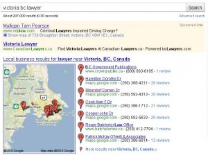 Google local business center Victoria lawyer