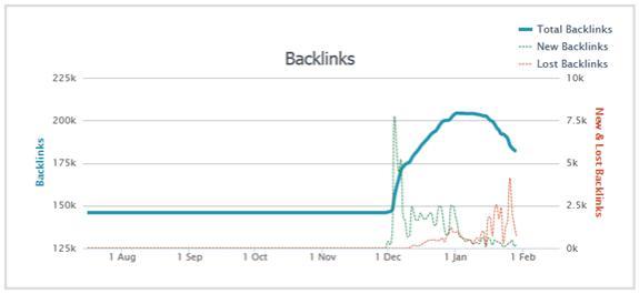 Backlink Profile for Spamming Site